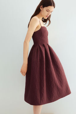 H&M - Girls Pink Jacquard-Weave Dress