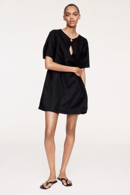 H&M - Girls Beige Linen-Blend Dress