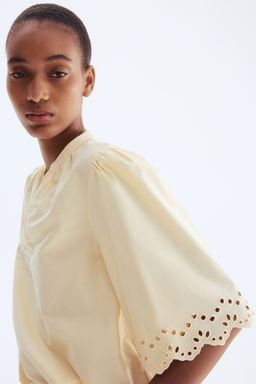 H&M - Women Black Broderie Anglaise Cotton Blouse