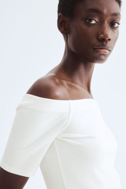 H&M - Women Grey Off-The-Shoulder Top