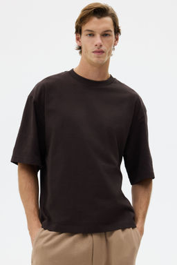 H&M - Men Beige Oversized Fit T-Shirt
