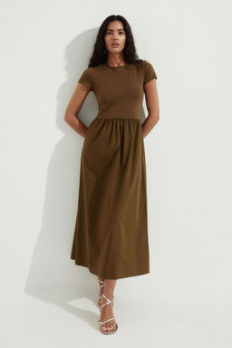 H&M - Women Green Short-Sleeved Maxi Dress