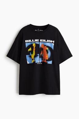 H&M - Boys Blue Oversized Printed T-Shirt