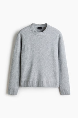 H&M - Men Grey Regular Fit Brushed Jumper