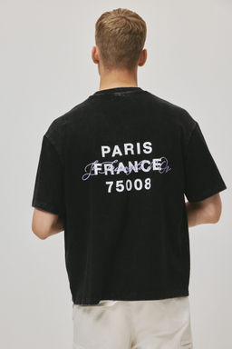 H&M - Men Brown Boxy Fit Washed T-Shirt