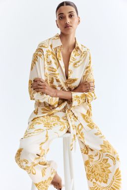 H&M - Women Yellow Loose-Fit Shirt