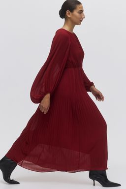 H&M - Women Red Long Plisse Dress