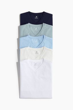 H&M - Men 5-Pack Slim Fit V-Neck T-Shirts
