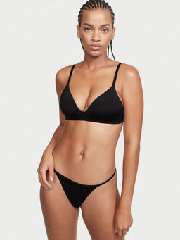 Victoria's Secret - Black Stretch Cotton V-String Panty
