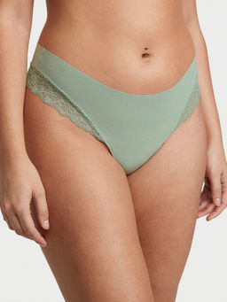 Victoria's Secret - Green No-Show Lace-Trim Thong Panty