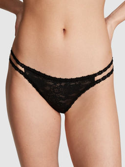 Victoria's Secret - Black Wink Strappy Thong Panty