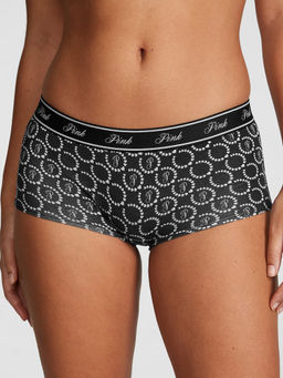 Victoria's Secret - Black Printed Cotton Boyshort Panty