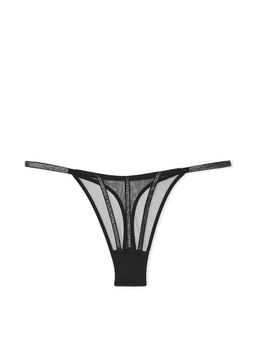 Victoria's Secret - Black Sexy Sheer Shine Thong Panty
