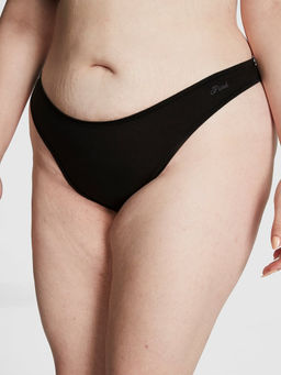Victoria's Secret - Black Cotton High-Leg Thong Panty