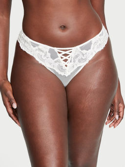 Victoria's Secret - White Dream Angels Boho Embroidery Brazilian Panty