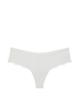 Victoria's Secret - Off White No-Show Lace-Back Thong Panty