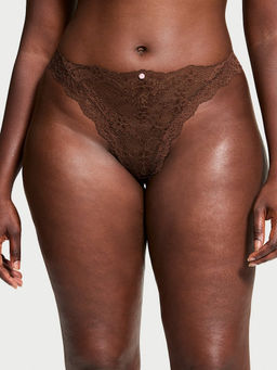 Victoria's Secret - Brown Dream Angels Lace Thong Panty
