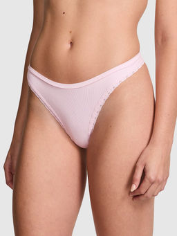 Victoria's Secret - Pink Seamless High-Leg Thong Panty