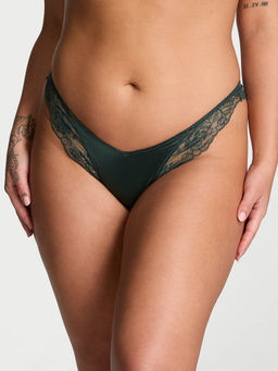 Victoria's Secret - Green Very Sexy Rose Lace-Trim High-Leg Thong Panty