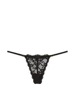 Victoria's Secret - Black Dream Angels Lace Adjustable V-String Panty