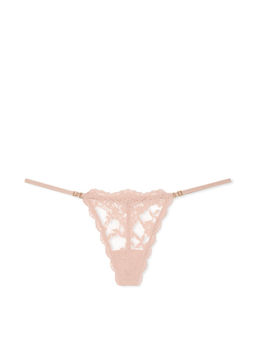Victoria's Secret - Peach Dream Angels Lace Adjustable V-String Panty