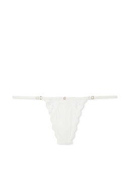 Victoria's Secret - White Dream Angels Lace-Trim Adjustable V-String Panty