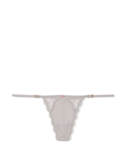 Victoria's Secret - Grey Dream Angels Lace-Trim Adjustable V-String Panty