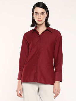 RAREISM - Women Cinthia Maroon Regular Fit Shirt