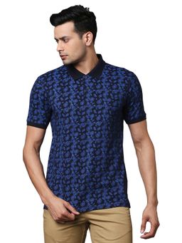 Raymond - Men Printed Dark Blue T-Shirt