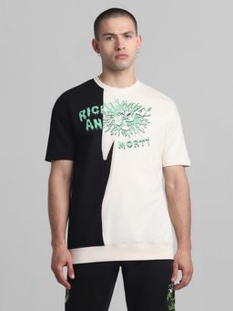 Jack & Jones - Rick & Morty Beige Drop Shoulder/Boxy Fit T-Shirt