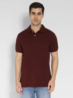 American Eagle - Men Burgundy Pique Polo Shirt