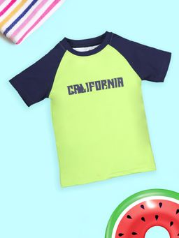 KiddoPanti - Boys Round Neck Printed Swimming T-shirt