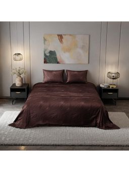 Stoa Paris - Chocolate Noir 300 Tc Printed Bedsheet with 2 Pillow Covers (King)
