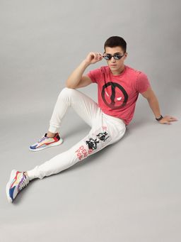 Free Authority - Deadpool Printed Red T-Shirt and Joggers For Men (Set of 2)
