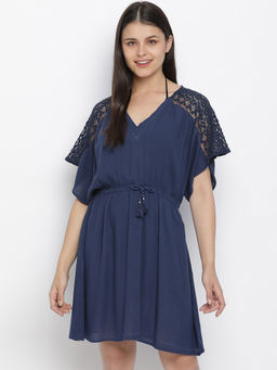 Oxolloxo - Combel Solid Blue Beachwear Kaftan