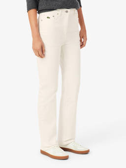 Lacoste - White Straight Cut High Waist Denim Jeans