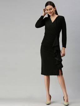 SHOWOFF - Women Embellished Black Bodycon Dress