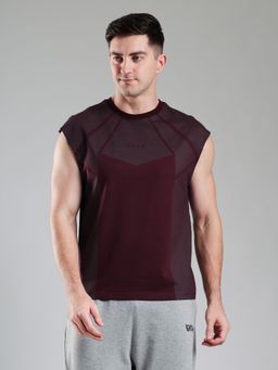 Grow - Revenge Cap Sleeves Round Neck Wine T Shirt