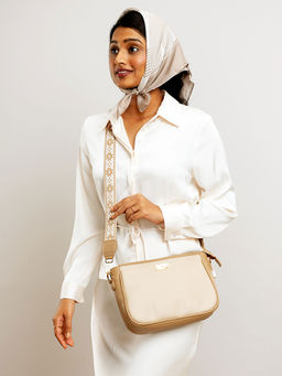 Strokes by Namrata Mehta - Latte Luxe Sling Bag with Detachable Strap