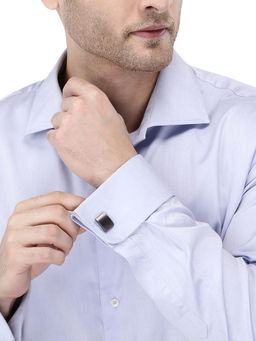 Yellow Chimes - Black And Grey Rectangle Cufflinks