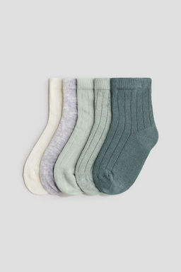 H&M - Boys 5-Pack Textu-Knit Socks