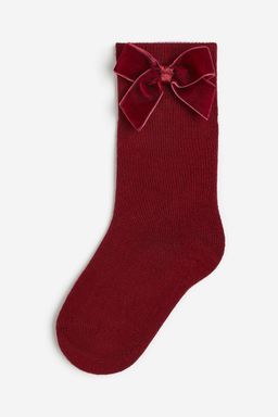 H&M - Boys Red Bow-Detail Knee Socks