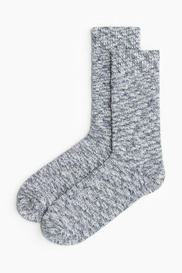 H&M - Men Blue Rib-Knit Socks