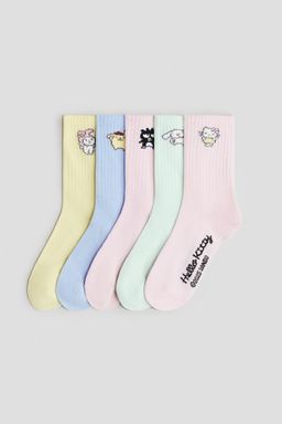 H&M - Girls 5-Pack Motif-Detail Socks