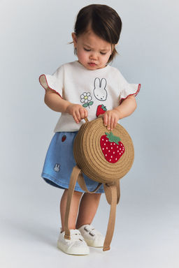 H&M - Girls Round Straw Backpack