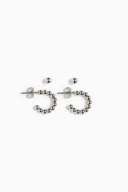 H&M - Men Silver 2 Pairs Earrings