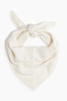 H&M - Women Beige Mohair-Blend Triangle Scarf