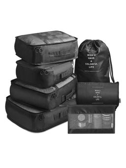 House of Quirk - Clothes Packing Organizer Luggage Storage Organizer Black (Pack of 7)
