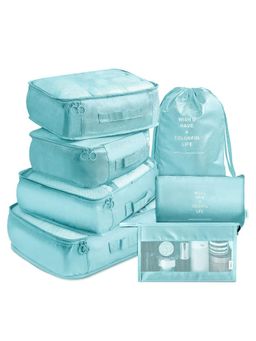 House of Quirk - Clothes Packing Organizer Luggage Storage Organizer Blue (Pack of 7)