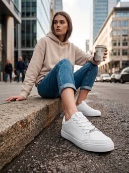 Off Limits - Skyline For Her White Lace-Up Sneakers